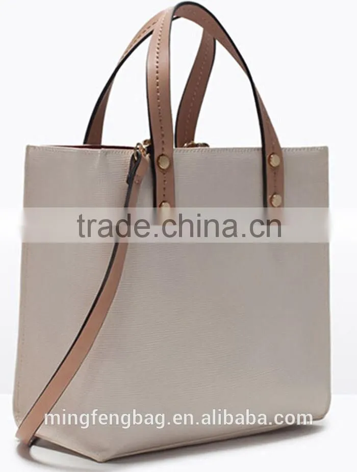 New Custom High Quality Fashionable Mini PU Tote and Shoulder Handbag Shopping Bag for Women