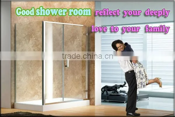 2015 model aluminum hanging sliding door shower cabin