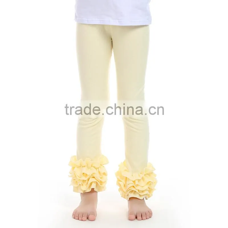 Latest ruffle pants ivory baby leggings 2015 soft cotton tight for baby girl
