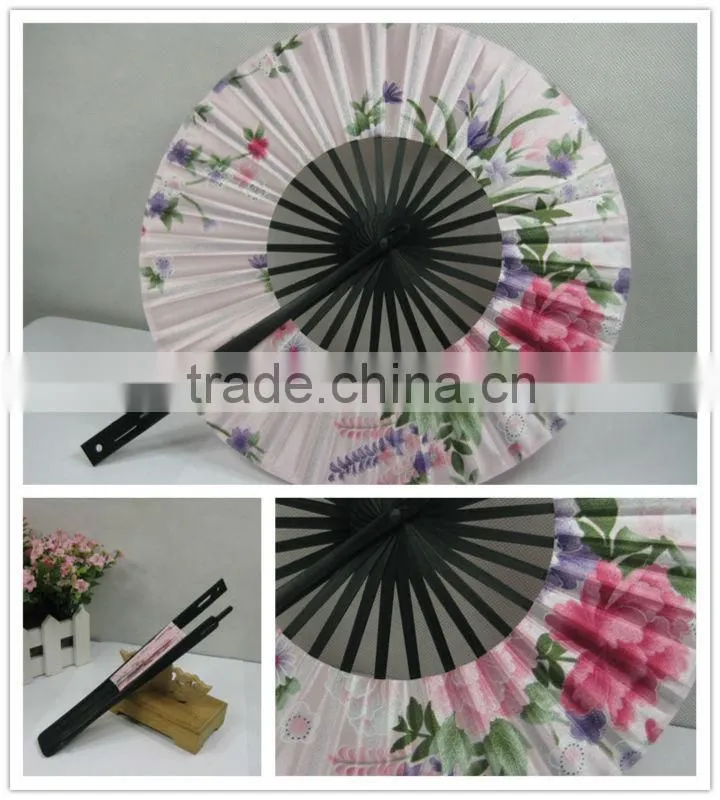 New Hand Made Circle Cloth Bamboo Hand Fan