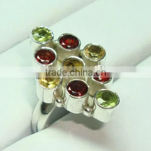 925 Stamped Sterling Silver Citrine Semi Precious Gemstone Pendant