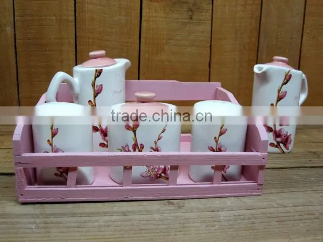 DFC ceramic rectangle cake plate with plastic cover