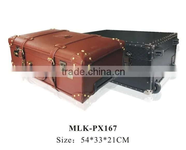 Fashionable and high quality leather luggage suitcase