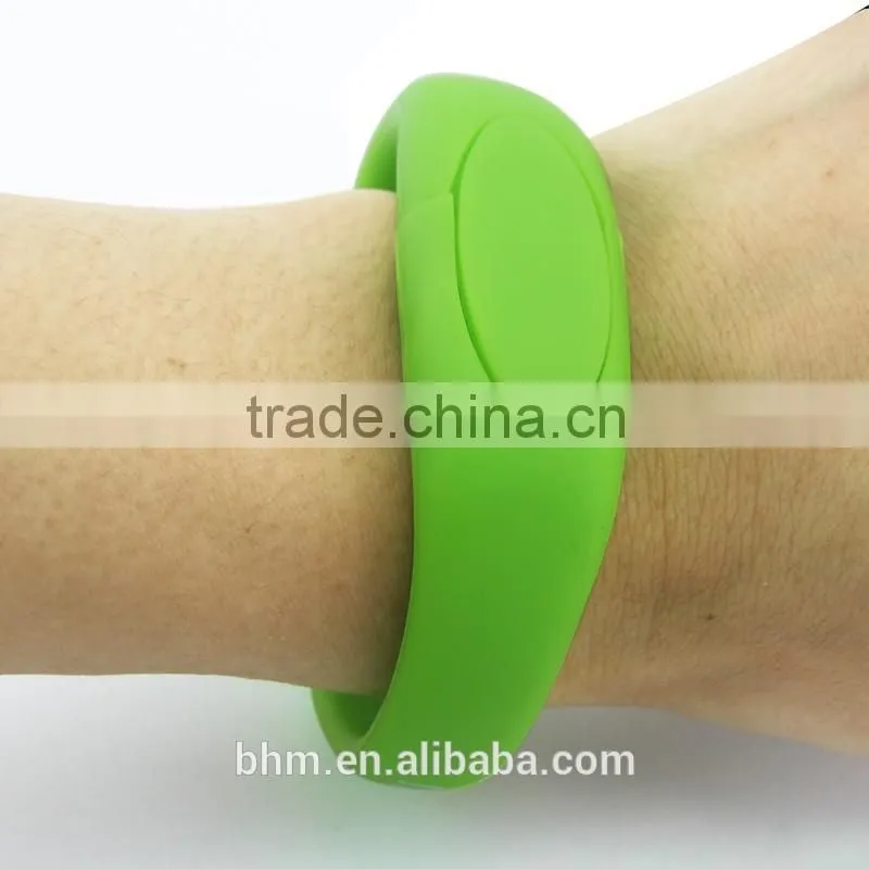 New design portable wristband usb flash memory drive silicone