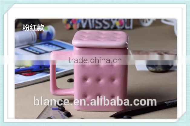 ceramic biscuit shape mug cookie design cup