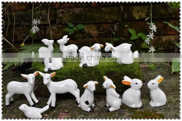 ceramic white animal figurine ornament small figurine