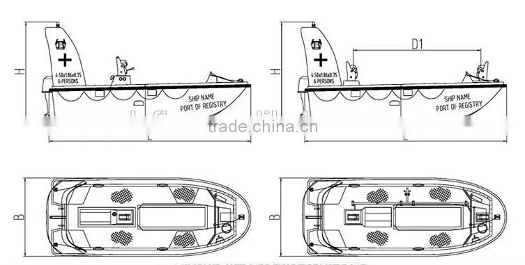 6 PERSON RIGID OUTBOARD ENGINE RESCUE BOAT