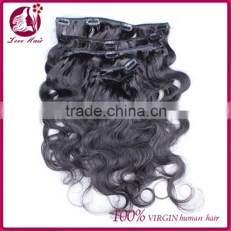 Clip In Human Hair Extensions Body Wave Filipino Virgin Human Hair Body Wave Clip In 7pcs/lot 100g Natural Color