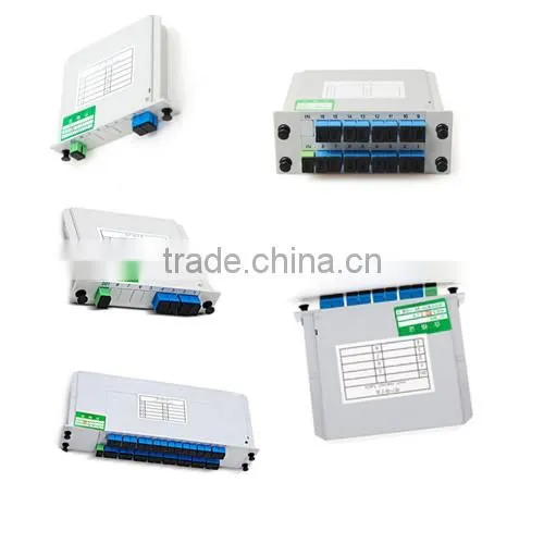 1x2 1x4 1x8 1x16 1x32 fiber optic splitter, inserted type optical splitter with SC connector