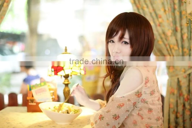 2015 high quality fiber synthetic colorful fashion wig
