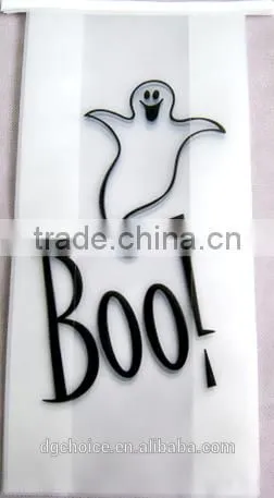 Beautiful printed Halloween treat or trick plastic loot bags