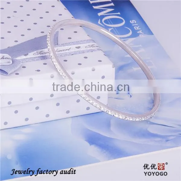 2014 Latest Stainless Steel Charm Stones Rhinestone Wedding Bracelet
