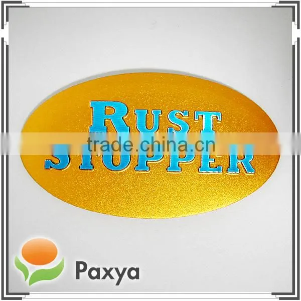 Metal logo ; Embossed metal label