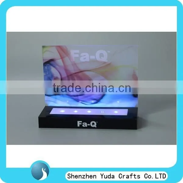 high quality clear plexiglass sign, acryl engraved displays transparent acrylic stand with light