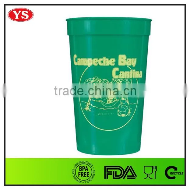Customized 16 oz plastic Smooth Stadium cup