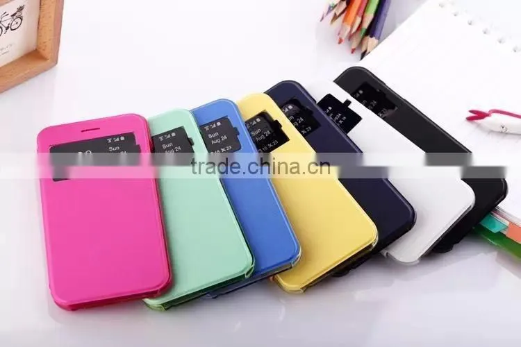 hidden window view super slim flip case for iphone 6 4.7 inch custom is available, for iphone 6 window view case with stand