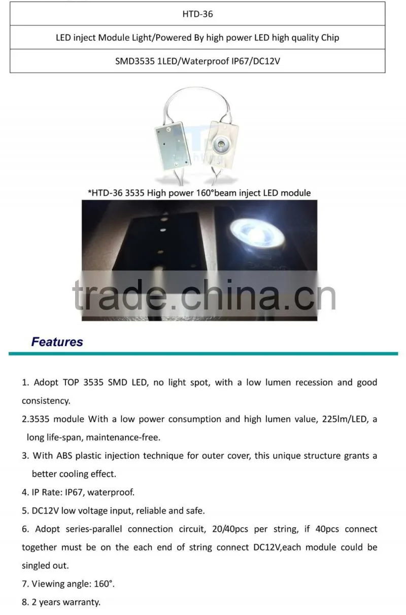 led module waterproof ip66 led module 3535 12v 2 years warranty