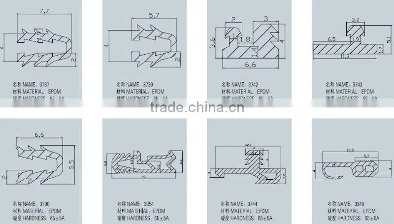 EPDM rubber profile for Wooden windows&doors