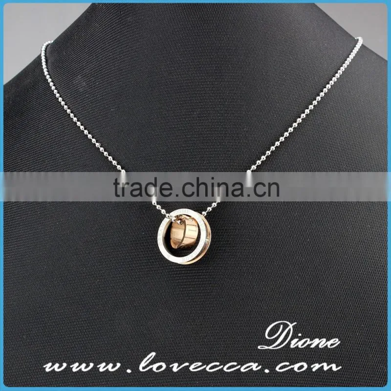 2016 Hot sale men and womem simple design fashion custom stainless steel necklace ring pendant