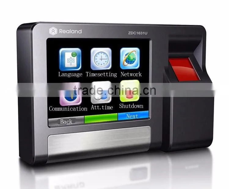 3.5'' TFT color Touch screen TCP/IP network Wiegand26/34 proximity card fingerprint time attendance systems