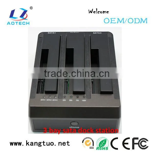 factory 3 bay usb3.0 sata 6tb hdd docking station, hdd docking station raid 1