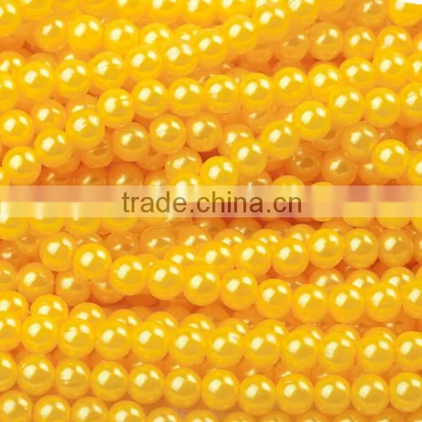 wholesale connecting 6mm immitation pearl ABS plastic round plastic beads chain for clothing and christmas decoration