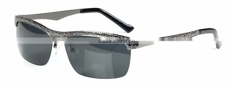 new style alloy polarized sunglasses man custom logo by laser