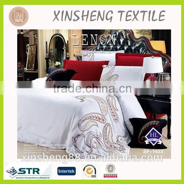 2014 Embroidery MICROFIBER 8PC COMFORTER Bedding set in Queen size