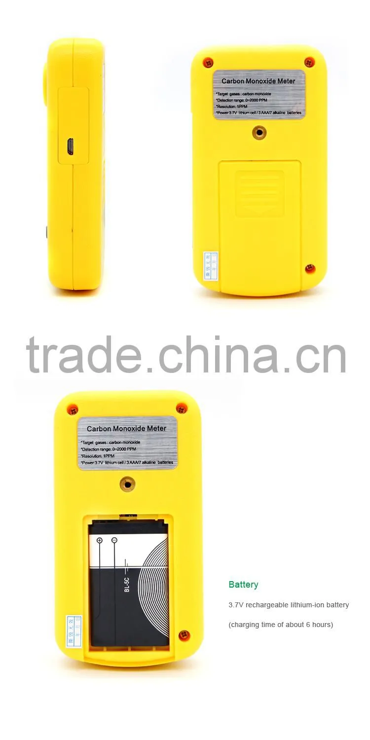 High sensitivity Digital Carbon Monoxide Detector CO Gas Meter With Alarm