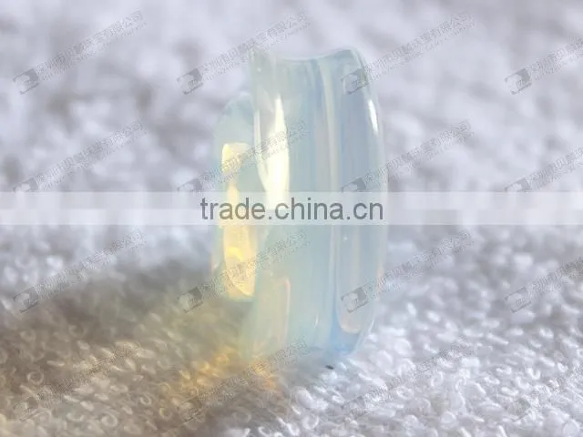 Carved flower gemstone ear plugs