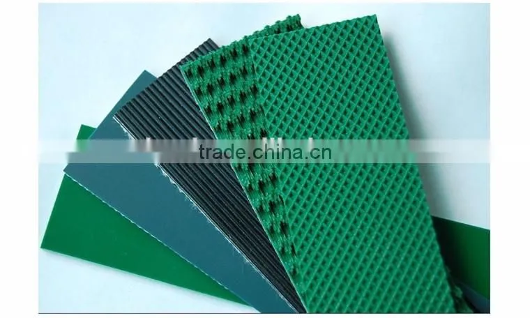 Low noise fabric PVC grass conveyor belt for material handling