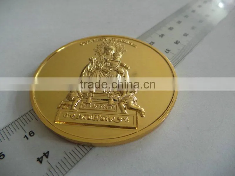 Virgin head 3D design metal zinc alloy customized design award medallions badge.antique bronze petwer copper medal coin for sale