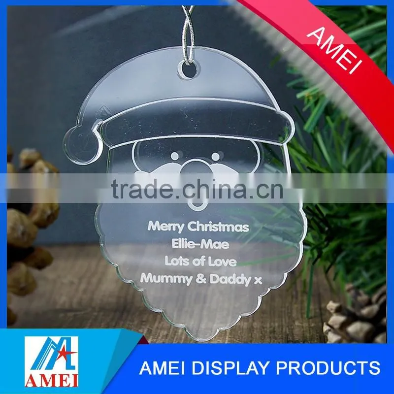 wholesale high quality clear acrylic engraving christmas ornaments
