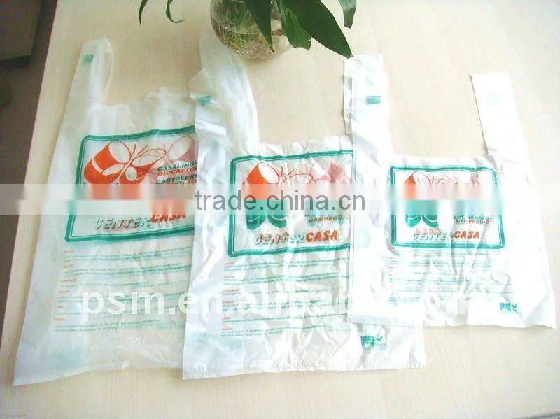 biodegradable plantstarch T shirt bag for shopping