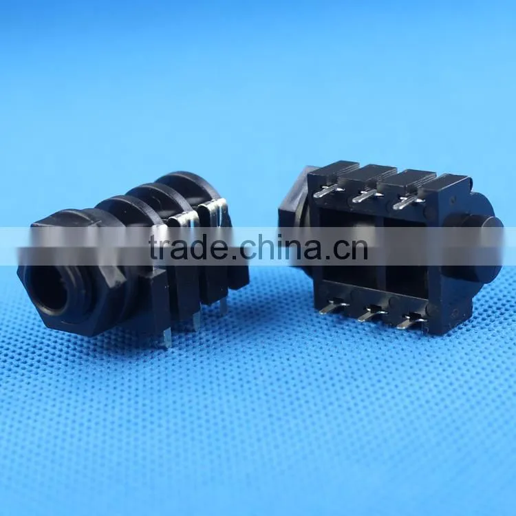 PJ-644F plastic phone jack with short PCB terminals 6.35mm jack socket