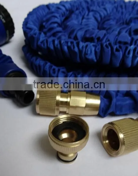 25 Feet Blue Expand Expanding Flexible Garden Water Hose Nozzle