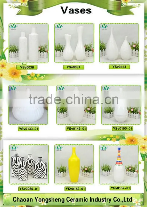 YSv0212 ceramic porcelain white floor vase for decoration