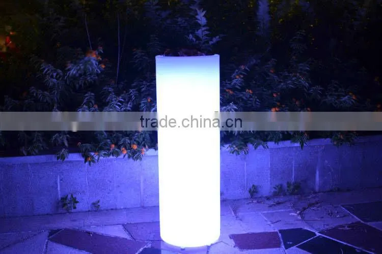 LED cylindrical decoration vase/outdoor decorative planter/ muti-color changing led flower vase