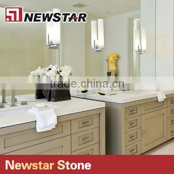 Newstar prefab double sink quartz bathroom vanity top