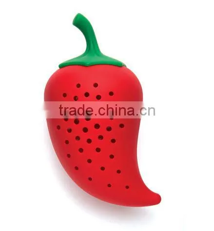 Silicone Red Green Pepper Herb Infuser,Silicone Red Green Pepper Soup Kitchen Tool