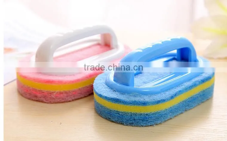 Q049 Plastic handle kitchen cleaning sponge bath brush
