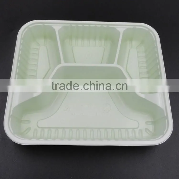 4-compartment Bento Lunch Box,Disposable Safe Plastic Food Container
