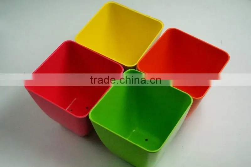 2016 hot selling bio eco bamboo fiber square flower pot