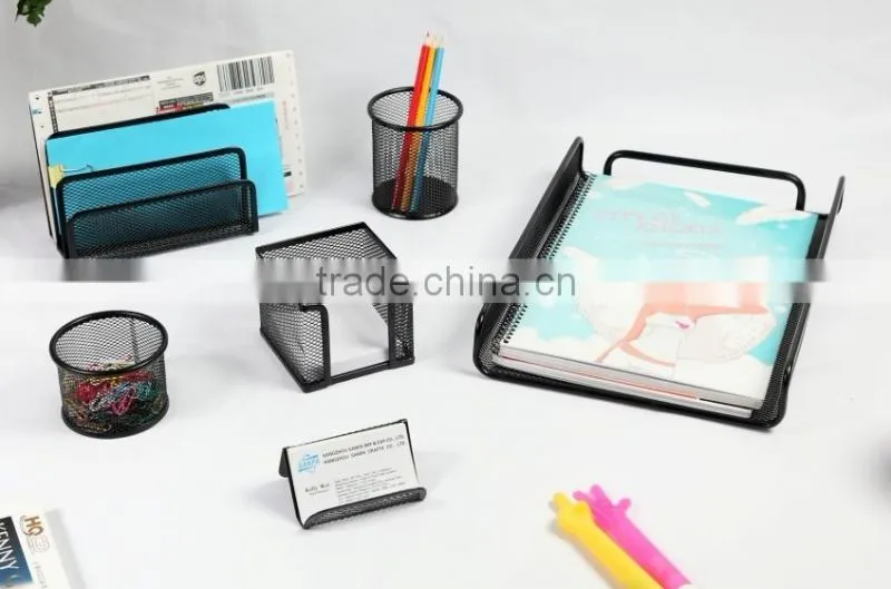 Metal Wire Mesh Desk Organizer Office Stationery Set Of 6 pcs/Office Table Set