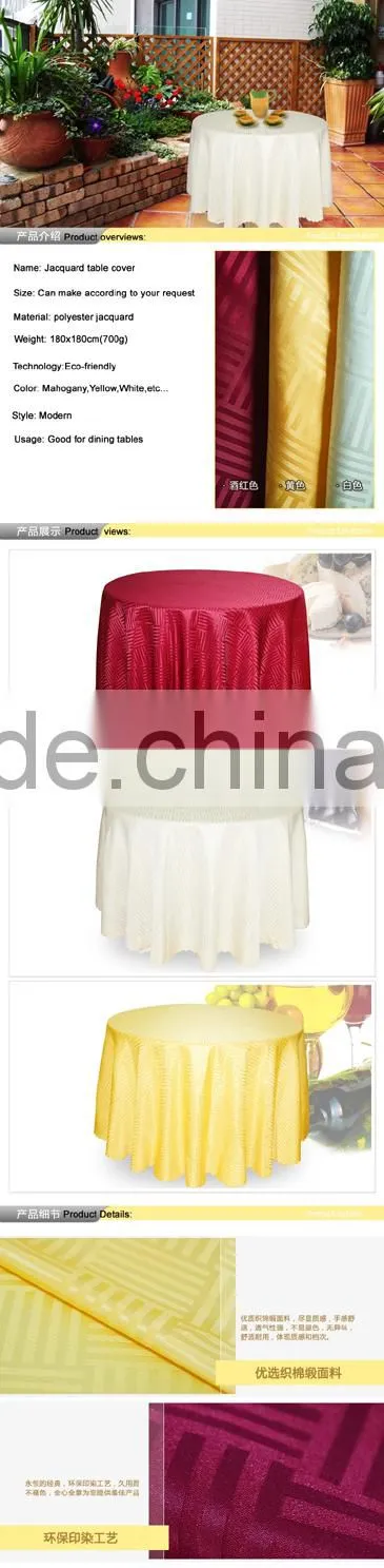 hotsale green jacquard table cloth for hotel restaurant weddings