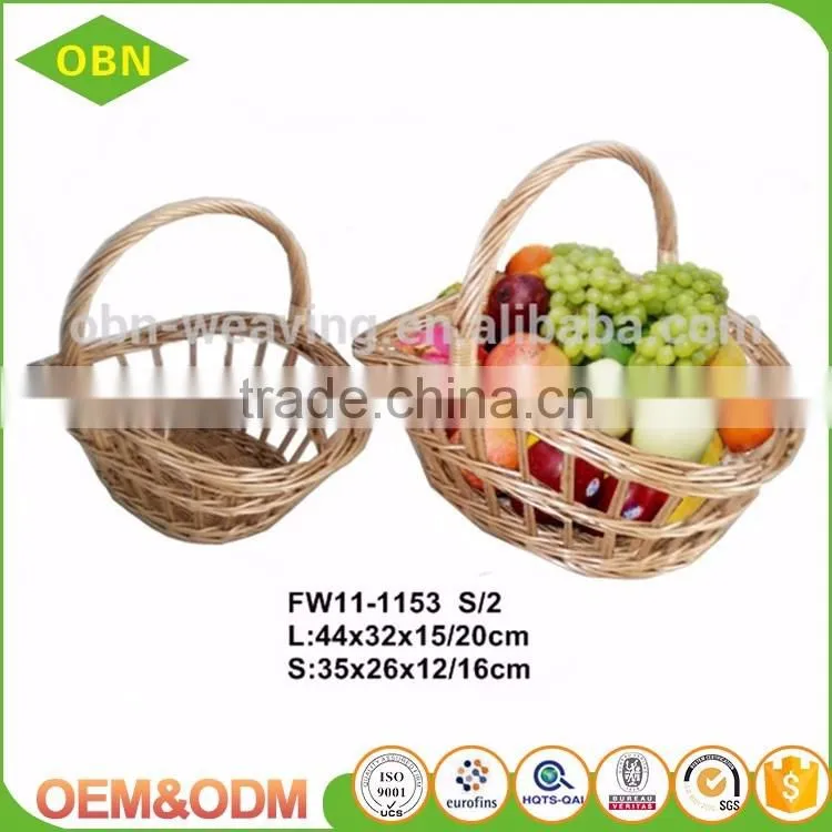 Wholesale large empty wedding gift fruit basket decoration wicker basket