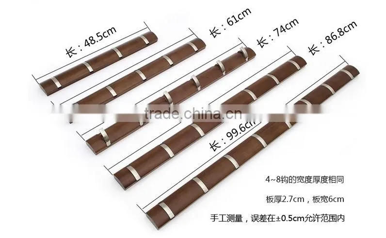 bamboo coat rack wall mount hook for coat and clothing keey hook