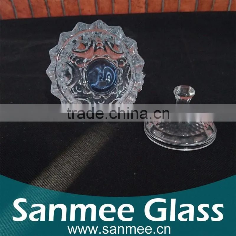 Transparent High Level Candy Bowl Glass Sugar Bowl