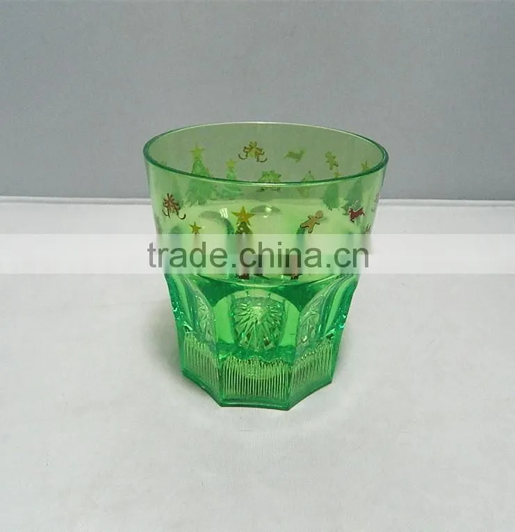 2017 Hot sales new design plastic led flashing christmas decor with plastic cup