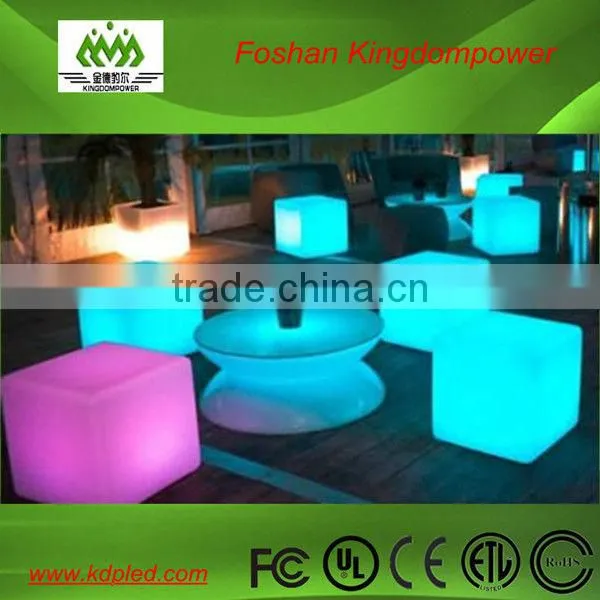 illuminated RGB led glowing outdoor cube